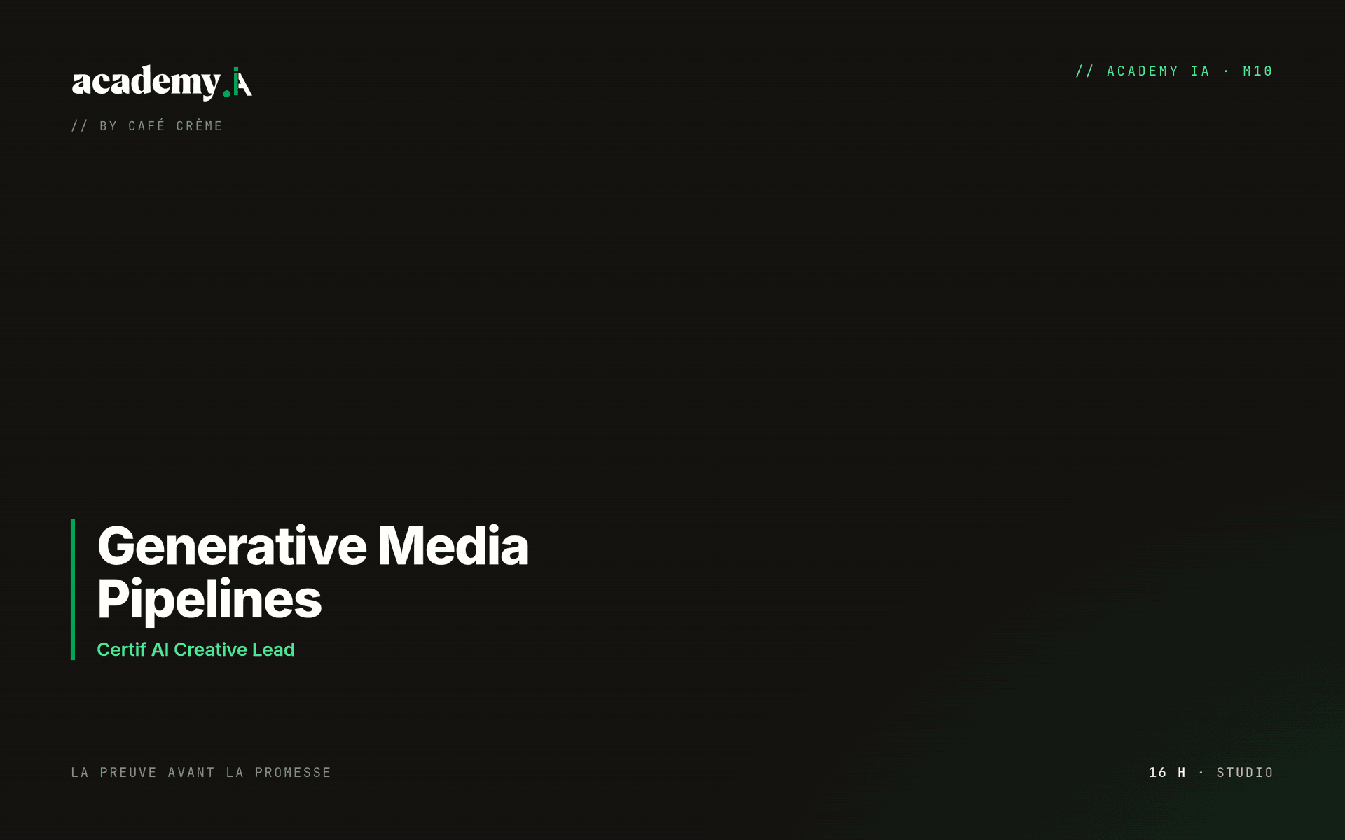 M10 Generative Media Pipelines
