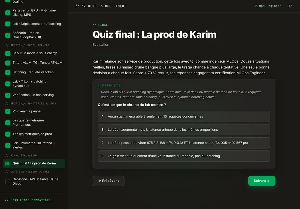 M02 · Le quiz final noté : 12 questions tirées au hasard d'une banque de 18