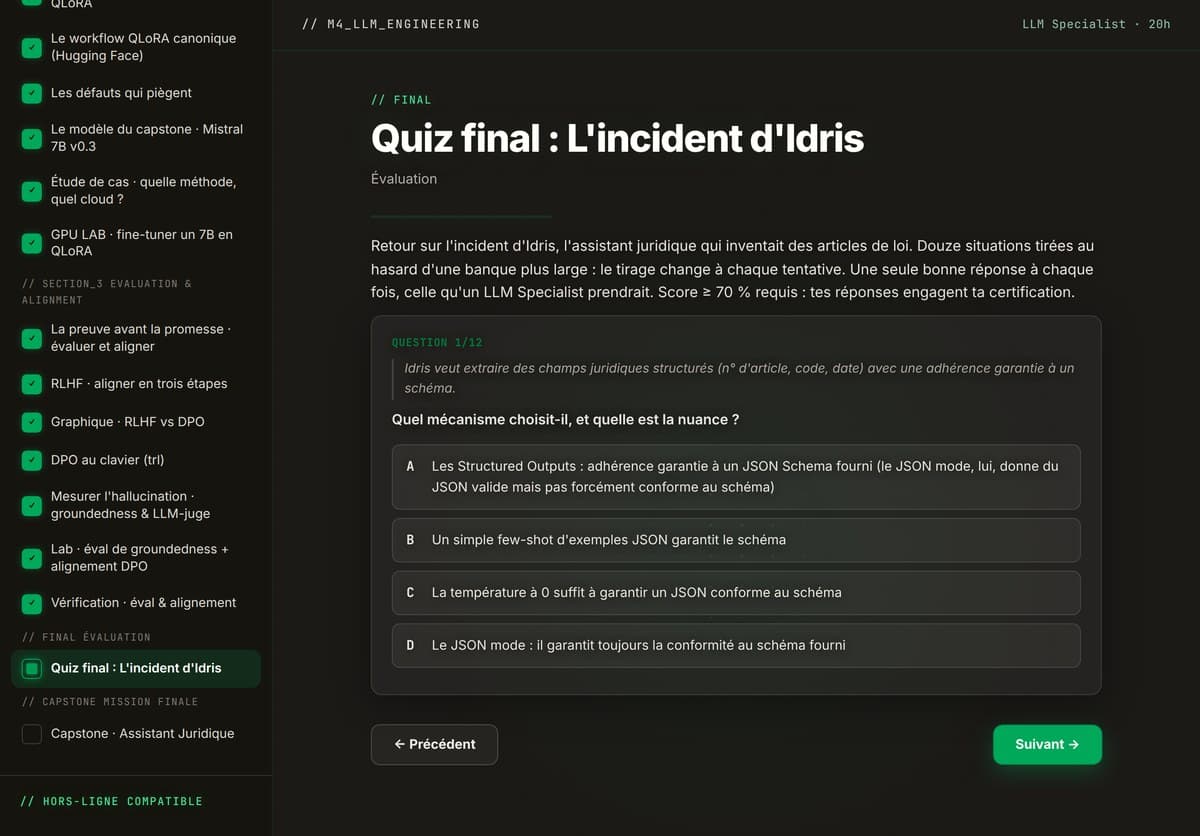 M04 · Le quiz final noté : 12 questions tirées au hasard d'une banque de 18